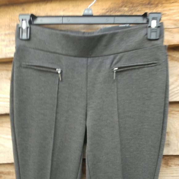New Rafaella Classic Slim Leg Comfort Waist Knit Charcoal Heather Pants Size 4 - Picture 3 of 10